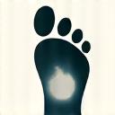 Symbol eines Fußabdrucks mit CO2 darin