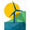 Symbol einer Windturbine und Sonne